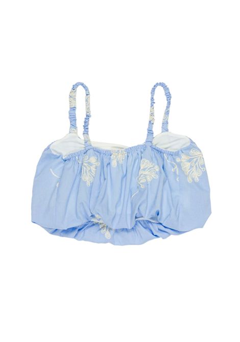 Top con ricamo Lù-Lù BY MISS GRANT | LL4349AZZURRO